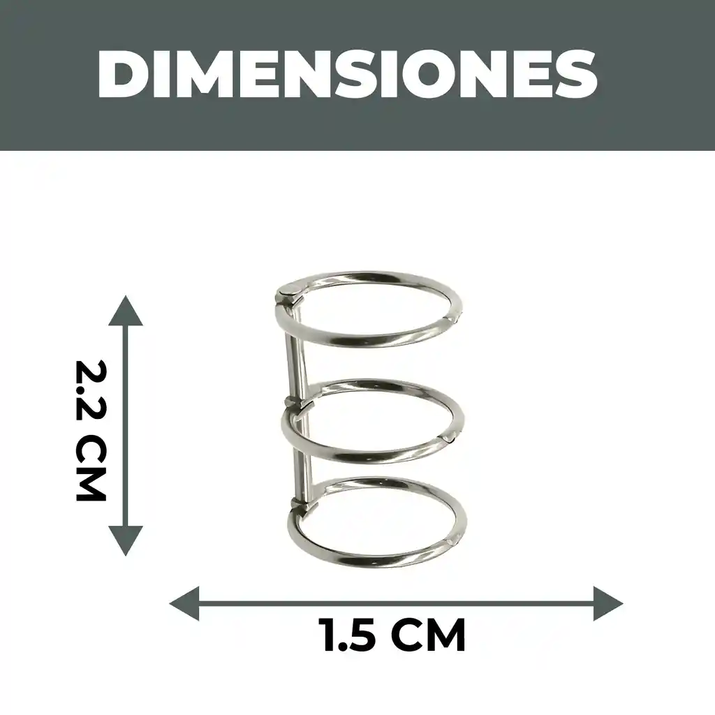 20 Anillas Encuadernación 3 Ganchos Plata 2.2 X 1.5 Cm