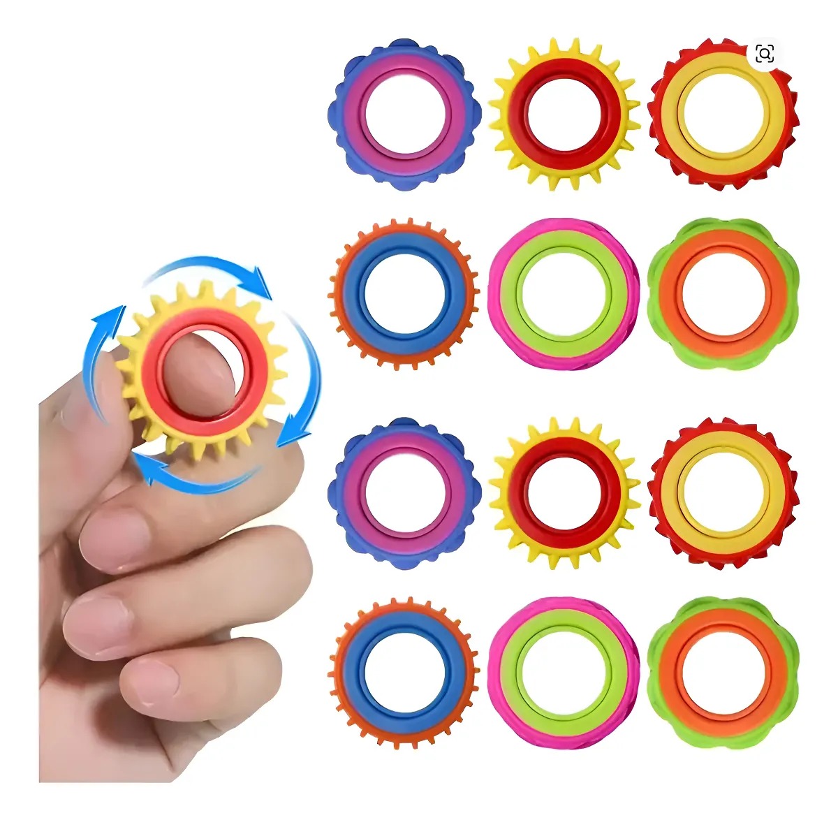 Set De 6 Anillos Sensoriales De Silicona Con Texturas – Juguetes Fidget Para Autismo, TDAH Y Ansiedad