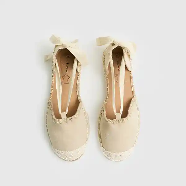 Sandalias Alpargata Cintas 35 Beige