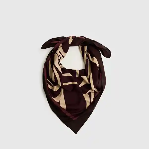 Pañuelo Woman Cuadrado Hojas Abstractas 101 X 100 Cm Morado