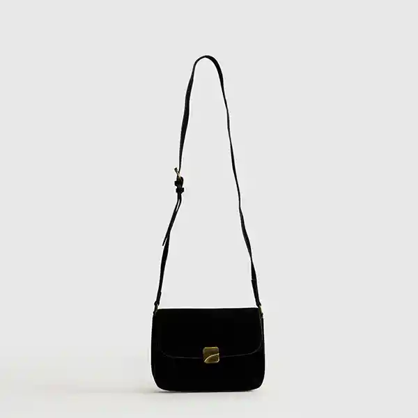 Cartera Bandolera Woman Fake Suede Negro
