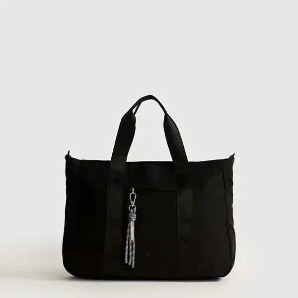 Cartera De Hombro Notebook Nylon Straps Gruesos Llavero Negro