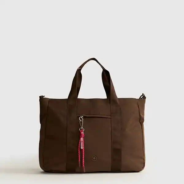 Cartera De Hombro Notebook Nylon Straps Gruesos Llavero Café