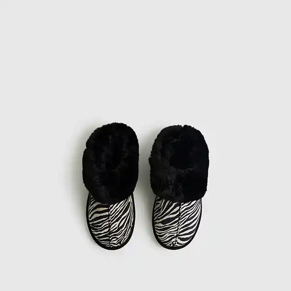 Pantuflas Dreamy Cebra 35-36 Negro