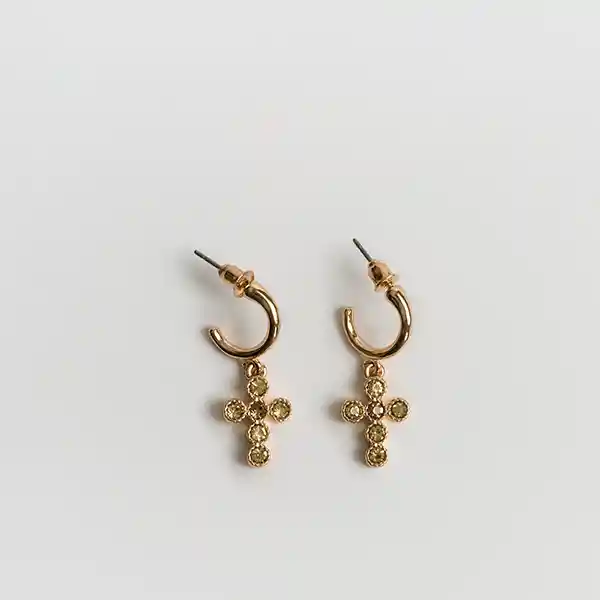 Aros Woman Cruz Strass Dorado