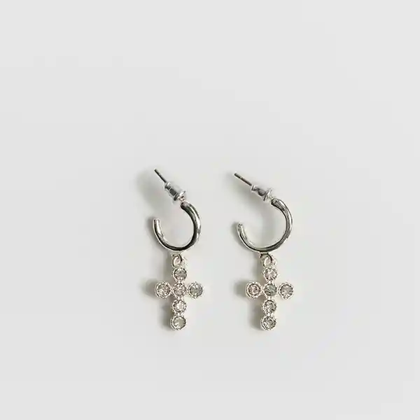 Aros Woman Cruz Strass Plateado