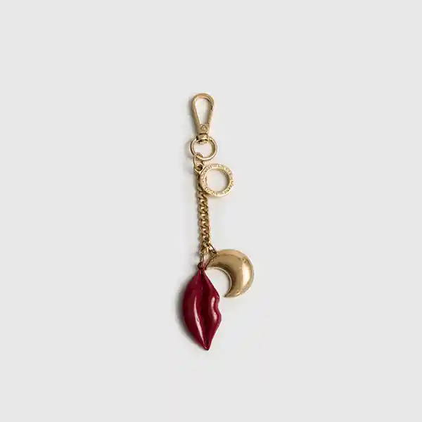 Llavero Craft Cadena Charm Beso Dorado