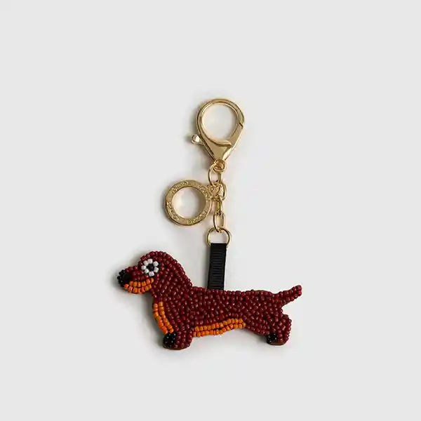 Llavero Craft Charm Perro Mostacillas Dorado