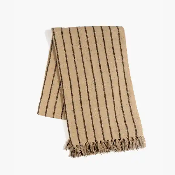 Manta Algodón Líneas Café