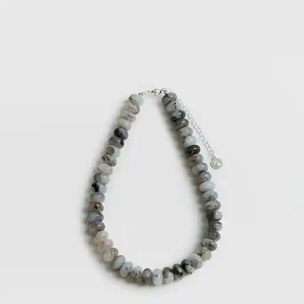 Collar Street Borlas Aplanadas Gris Claro