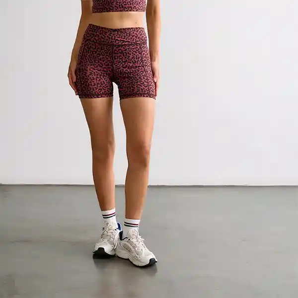 Short Deportivo Active Biker Animal Print S Rosado
