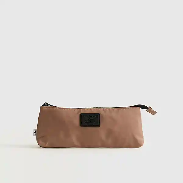 Estuche Back To School Simple Nylon Beige