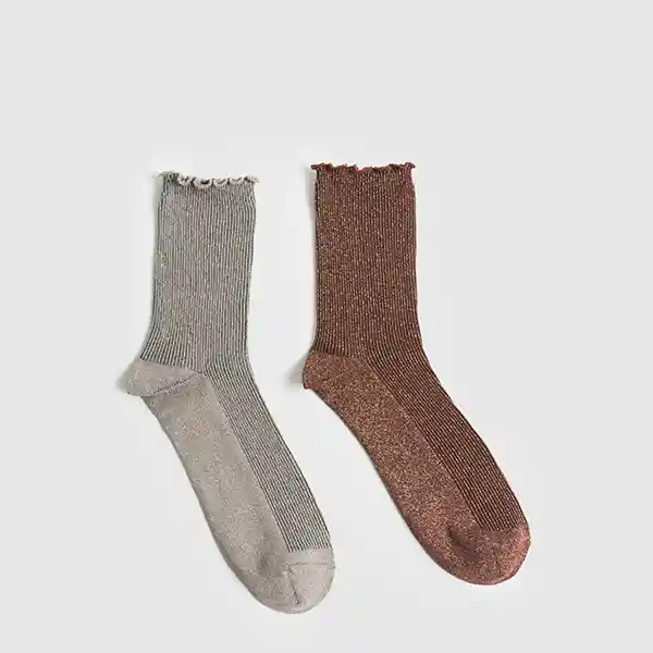 Set Calcetines Dreamy Caña Media Vuelos Shiny M/l Beige