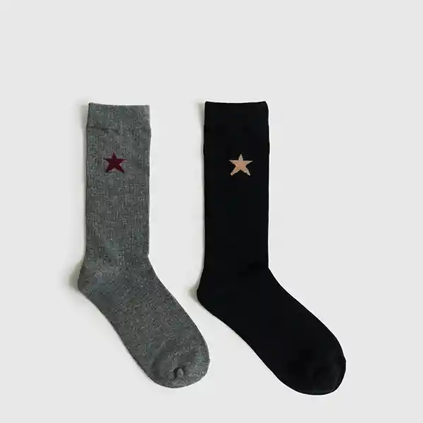 Set Calcetines Dreamy Caña Alta Media Luna M/l Negro