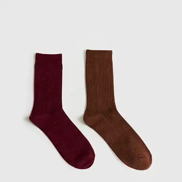 Set Calcetines Dreamy Caña Media Lurex M/l Burdeo