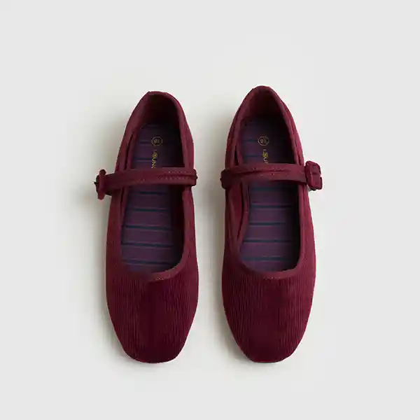 Zapato Ballerina Cotelé 35 Burdeo