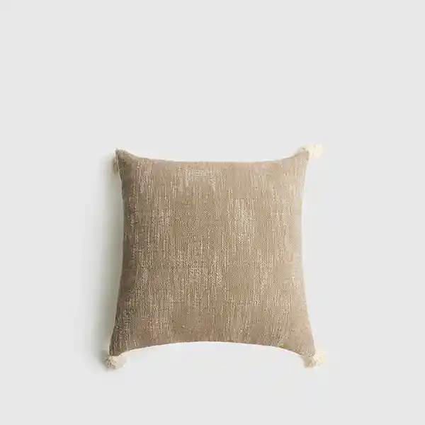 Cojín Boho Textura Tassels 45 X 45 Cm Verde