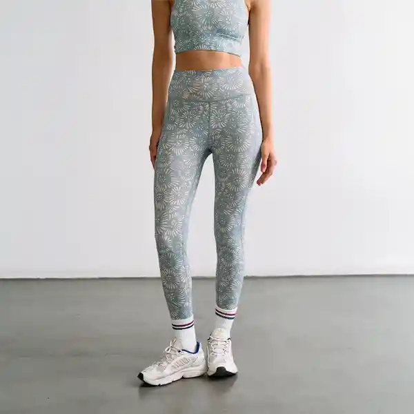 Calza Deportiva Active Flores M Verde