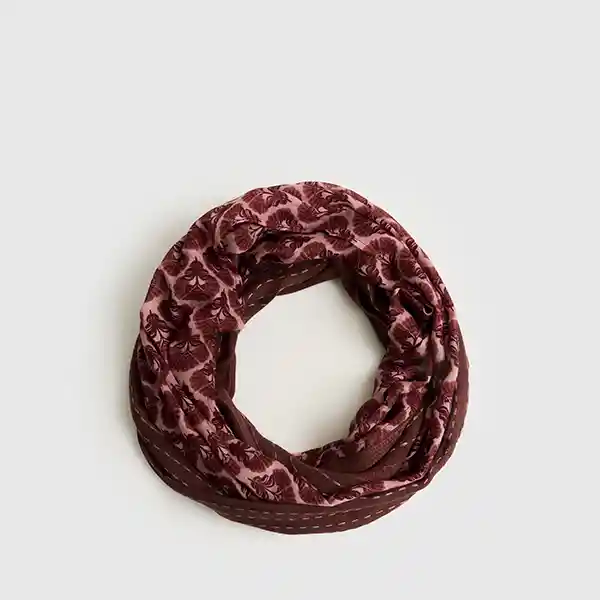 Bufanda Boho Loop Flores 65 X 180 Cm Burdeo
