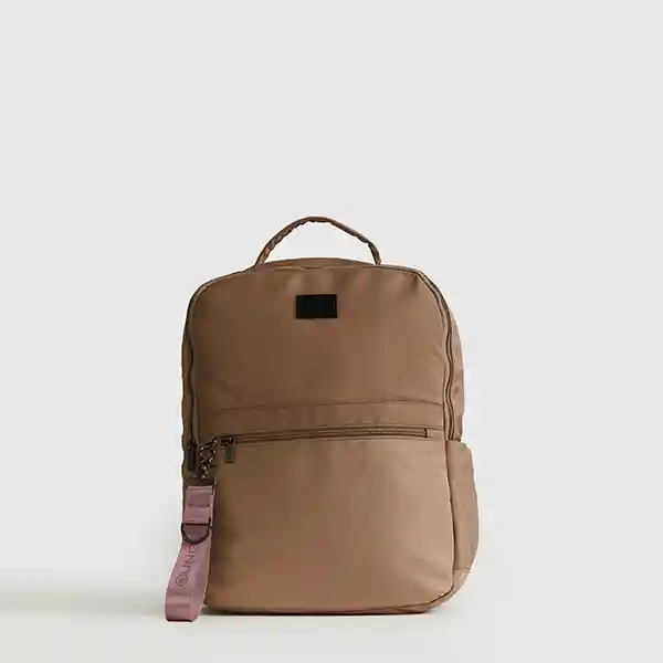 Mochila Back To School Notebook Nylon Llavero Beige