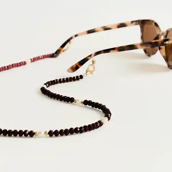 Strap Sujetador Lentes Mostacillas Bicolor Burdeo