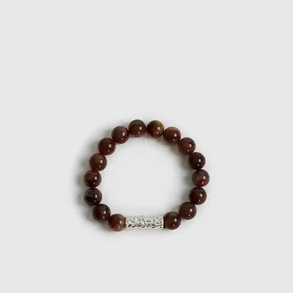 Pulsera Boho Borlas Marmoladas Café