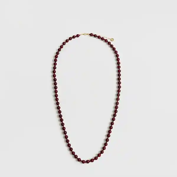 Collar Boho Borlas Extra Largo Burdeo