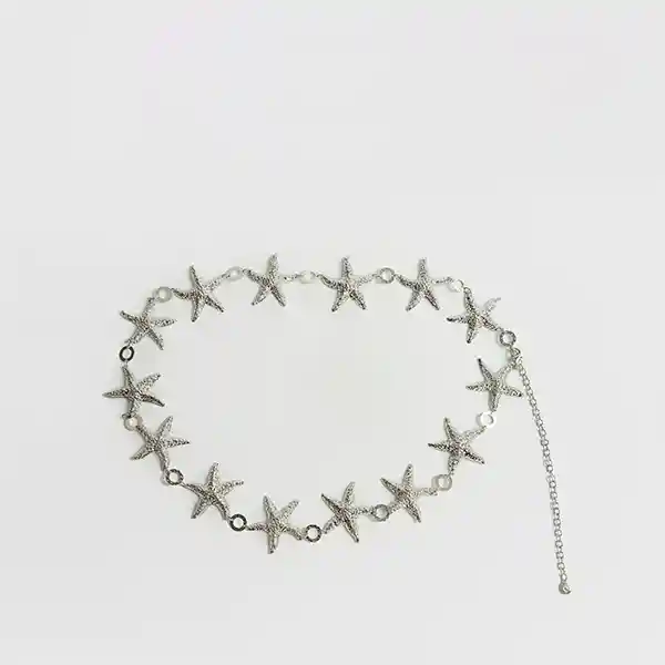 Cinturón Street Estrellas Metalizado Plateado