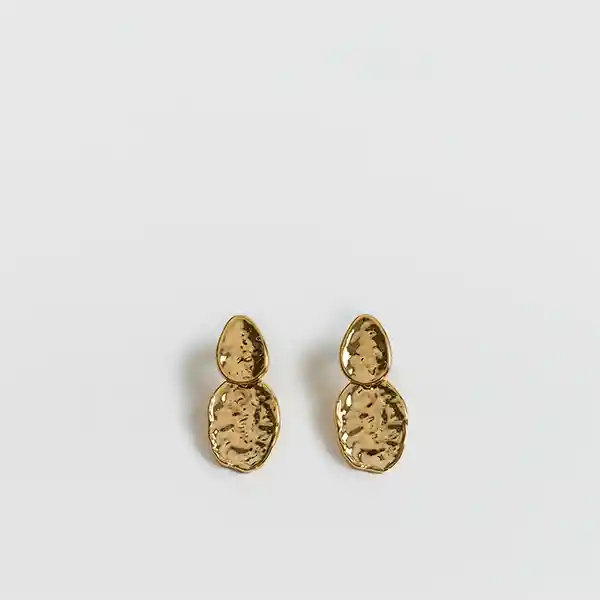 Aros Boho Óvalos Machacados Dorado