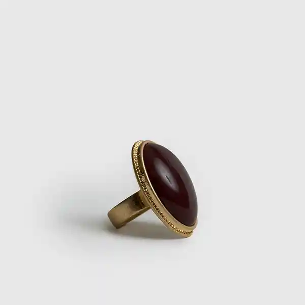 Anillo Boho Piedra Resina M Dorado