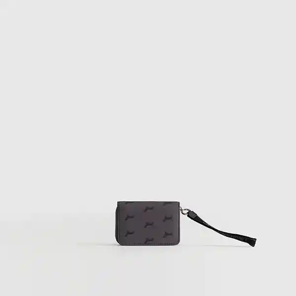 Billetera Pequeña Lanyard Gris