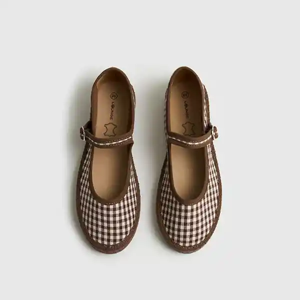 Sandalias Ballerina Vichy 38 Café