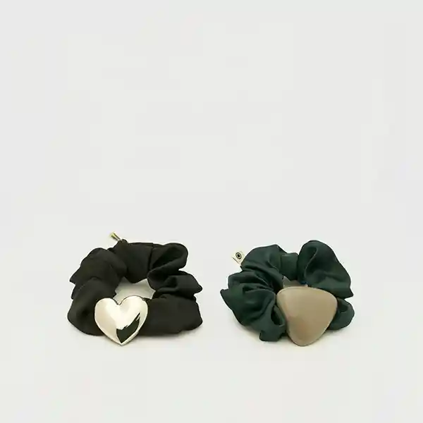 Set Collets Street Resina Corazón Negro