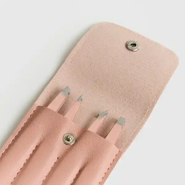 Set Pinzas Self Care Estuche Pinzas Rosado
