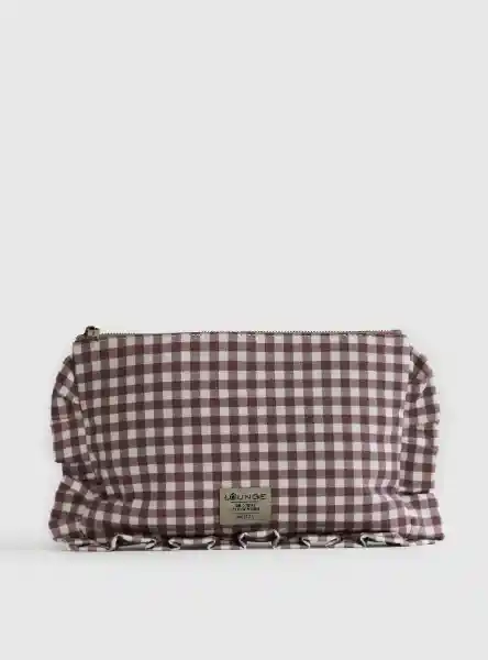 Estuche Woman Canvas Estampado Rectangular Café