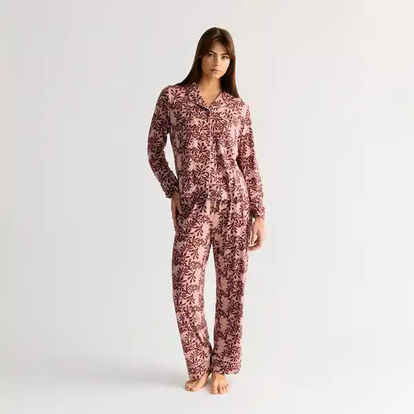 Set Pijama Dreamy Flores Bicolor M Rosado