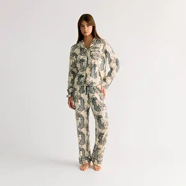 Set Pijama Dreamy Tigres Selvático S Blanco