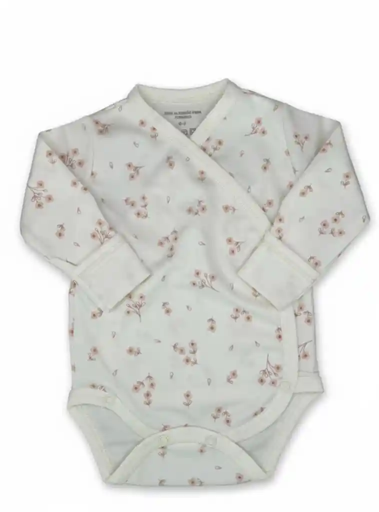 Body Bebé Cruzado 100% Algodón Pima Peruano 0 A 3 Meses