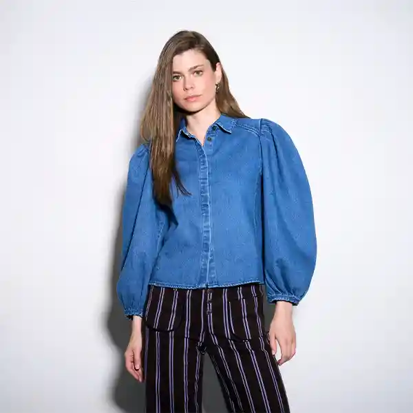 Blusa Solsticio Denim Oslo Xs Azul