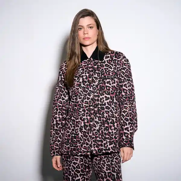 Chaqueta Solsticio Animal Print Xs Rosado