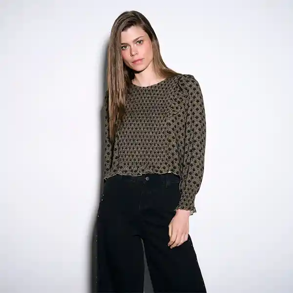 Blusa Solsticio Viena L Verde Musgo