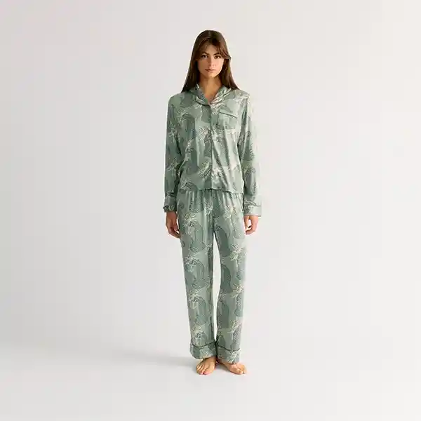 Set Pijama Dreamy Tigres Verde Xs Verde