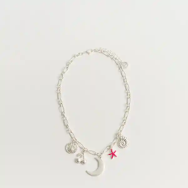 Collar Street Cadena Gruesa Charms Distintos Plateado