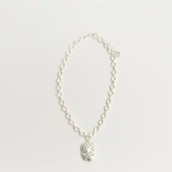Collar Boho Infinitos Flor Machacada Plateado