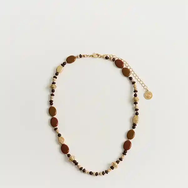 Collar Boho Mostacillas Piedras Resina Dorado