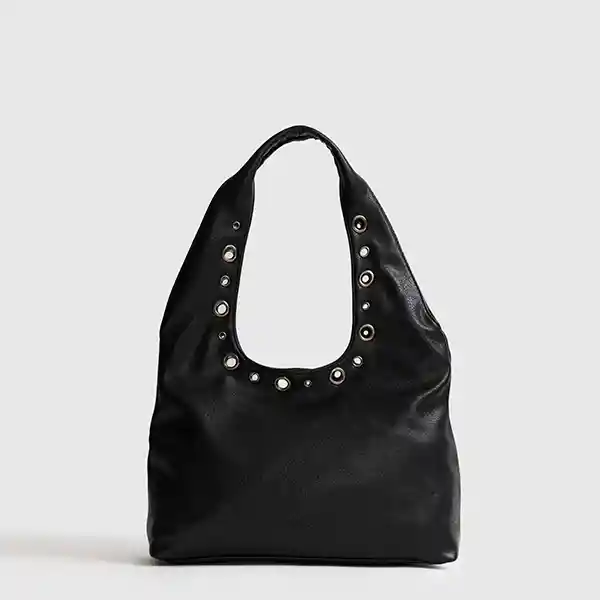 Cartera De Hombro Street Eyelets Handle Negro