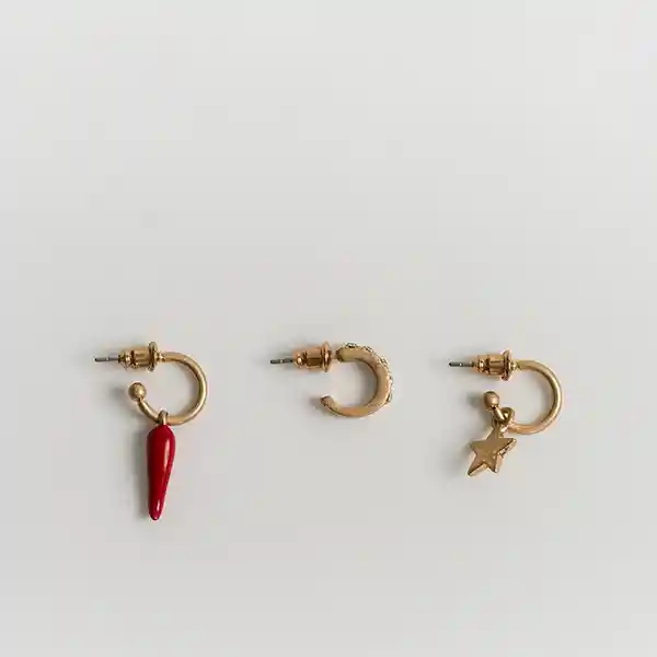 Set Aros Street Argollas Pequeñas Diferentes Dorado