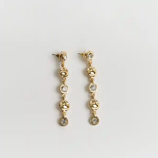 Aros Fiesta Strass Punto Luz Dorado