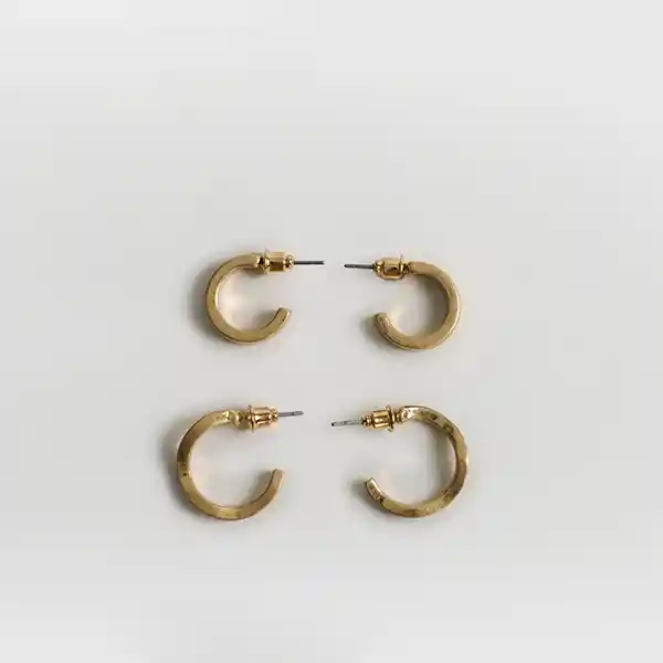 Set Aros Street Argollas Simples Dorado