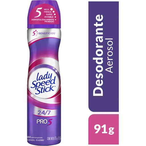 Lady Speed Stick Desodorante 24/7 Pro 5 en Aerosol